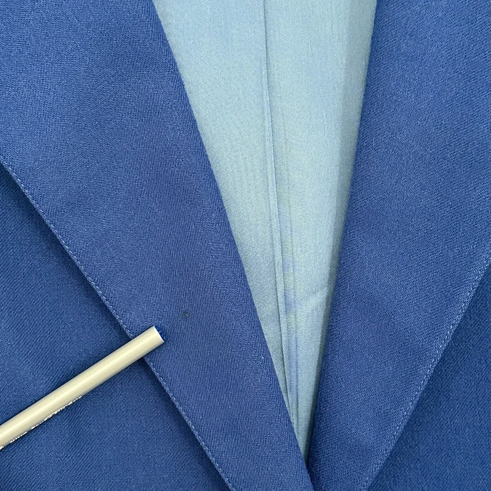Vintage Christian Dior Wool Slouchy Blazer 8 Cobalt Blue Statement Bold Colorful